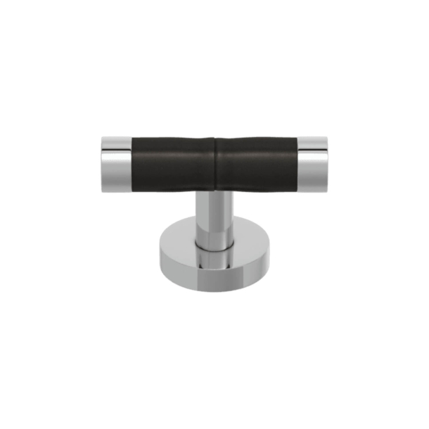 T-bar M&ouml;belhandtag - Turnstyle Designs - Svart brons Amalfine / Blank krom - Model P1012