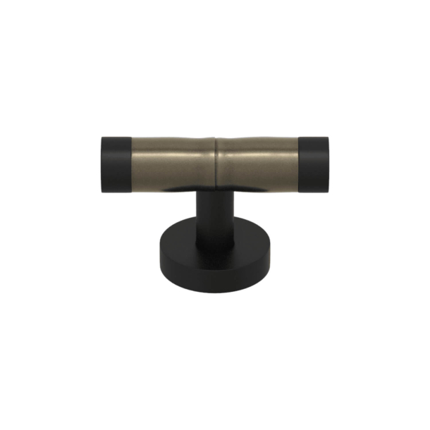 Turnstyle Designs T-bar Cabinet handle - Silver Bronze Amalfine / Matt Black Chrome - Model P1012
