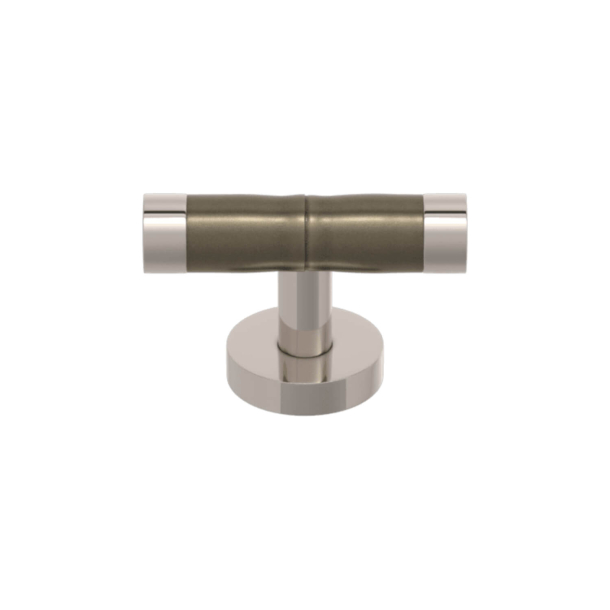 Turnstyle Designs T-bar Cabinet handle - Silver bronze Amalfine / Polished nickel - Model P1012