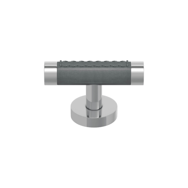 T-bar Mbelgreb - Turnstyle Designs - Skiftergr Lder / Blank krom - Model R1026