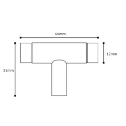 T-bar - Turnstyle Designs - Chokoladefarvet Lder / Antik messing - Model R1198