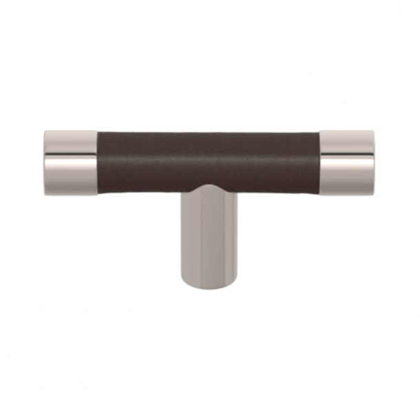 Turnstyle Design T-bar - Chocolate leather / Polished nickel - Model R1198