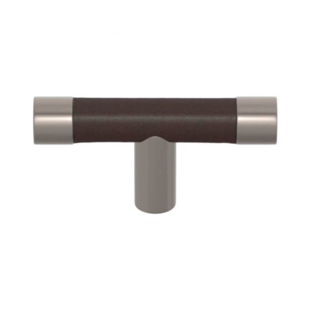 Turnstyle Design T-bar - Chokoladefarvet læder / Satin nikkel - Model R1198