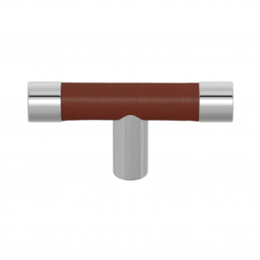 T-bar - Turnstyle Designs - Kastanjefarvet Lder / Blank krom - Model R1198