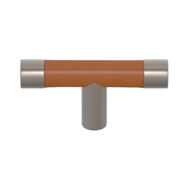 T-bar - Turnstyle Designs - Brunt l&auml;der / Sat&auml;ng nickel - Model R1198