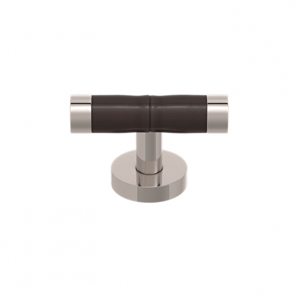 T-bar - Cabinet handle - Cocoa / Polished nickel - Model P1012
