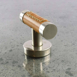 T-bar Mbelgreb - Turnstyle Designs - Sort Lder / Blank krom - Model R1026