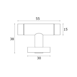 T-bar - Mbelgreb - Blank krom - Model S1003