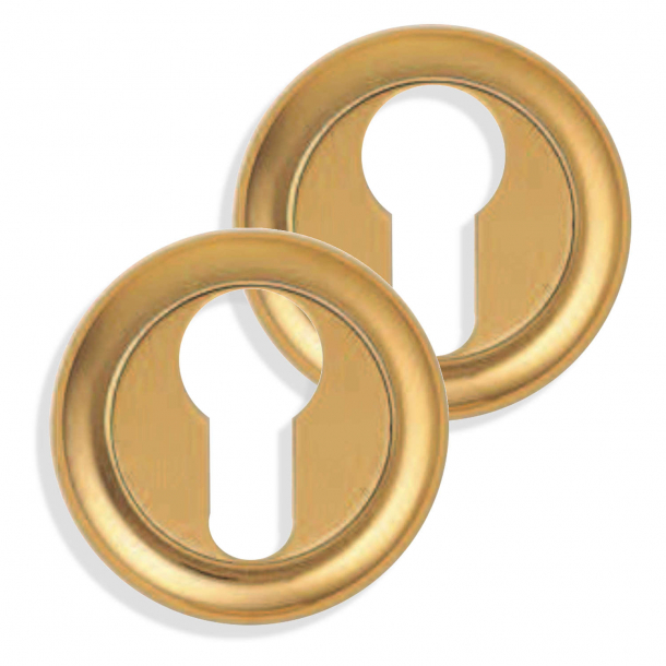 Cylinder ring - Drop shaped lock (PZ lock) with cover in brass - Ø50mm