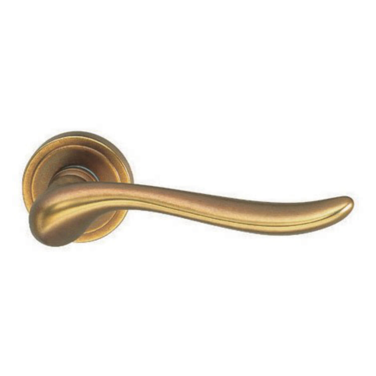 Door handle with privacy lock - Interior - Brushed Brass - Model H198 Mizar