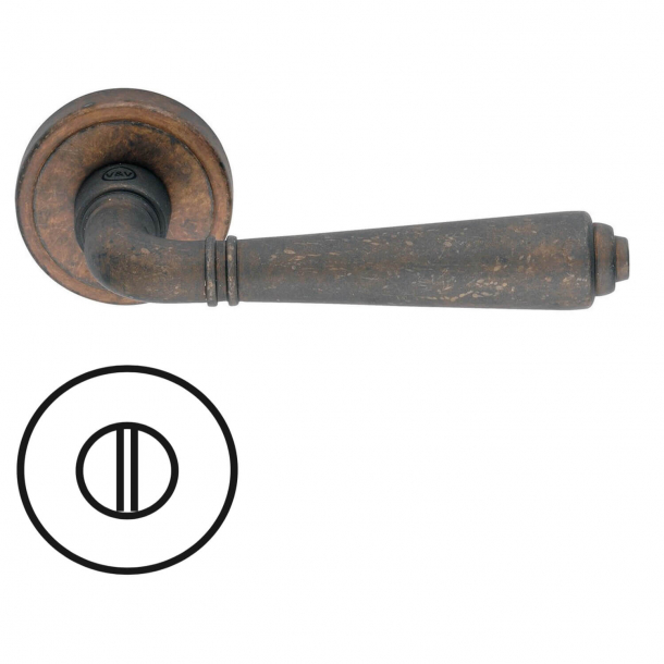 Door handle H1037 Teseo, Interior, Browned Brass - Privacy lock