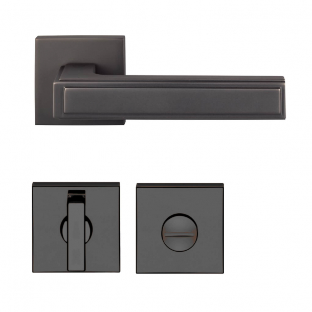 Door handle - Nickel black - Privacy lock - Model H1056 Quadra