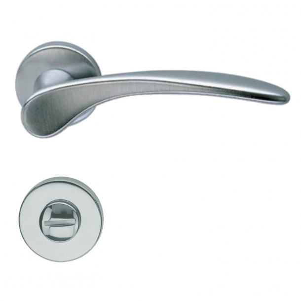 Door handle with privacy lock - Interior - Satin Chrome - Model H198 Mizar