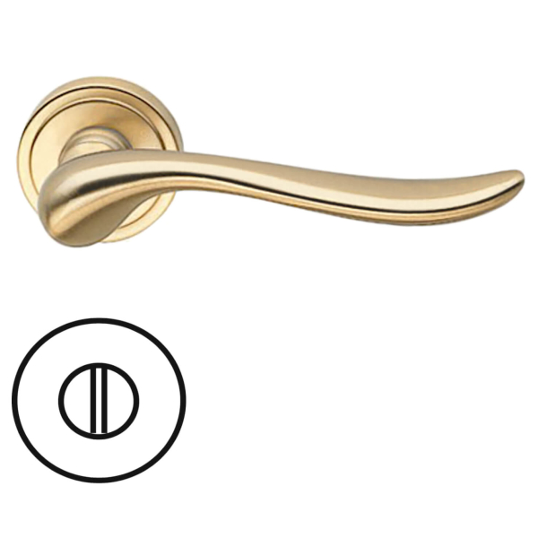 Door handle with privacy lock - Matt brass - Model Germana