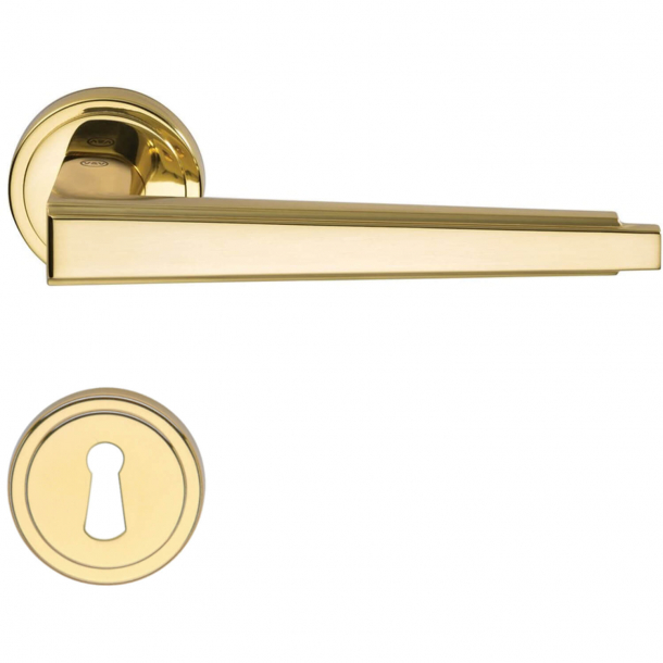Door handle H1057 Retro, Interior, Polished Brass