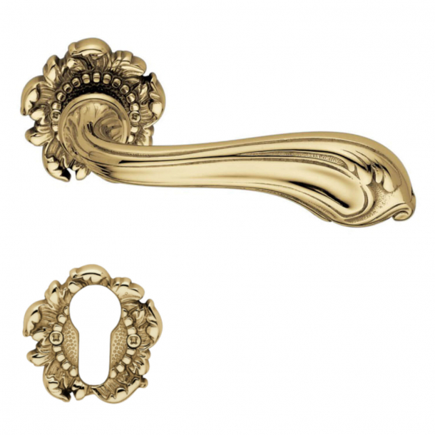 Door handle H120 Luigi XV, Exterior, Polished Brass