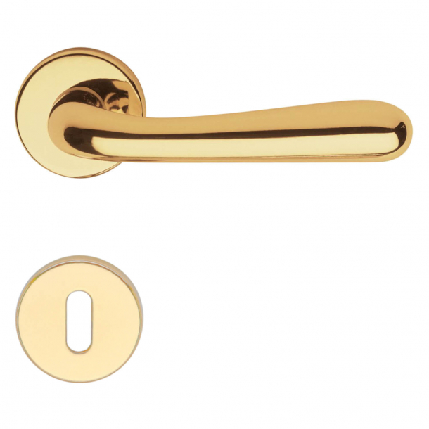 Door handle - H44 Pink - Interior - Polished Brass