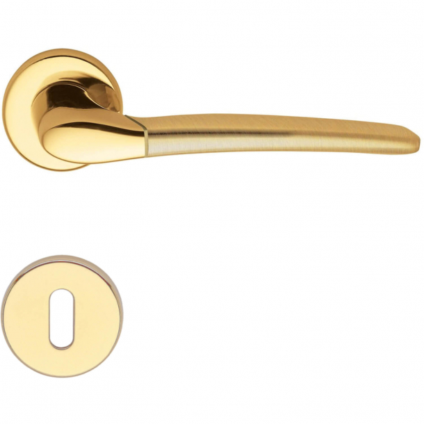 Door handle H1018 Otello, Interior, Polished Brass/Satin Brass
