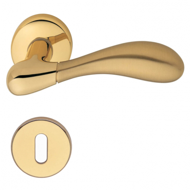 Door handle H1003 Croco, Interior, Polished and satin brass