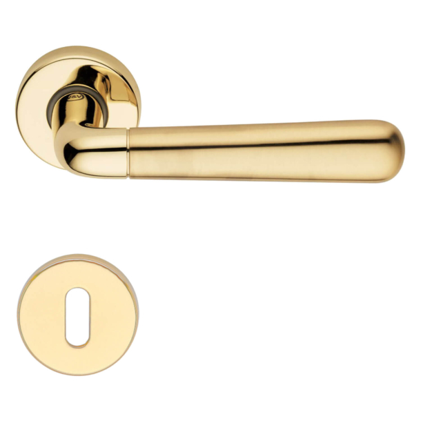 Door handle H417 Indigo, Interior, Polished / Satin Brass