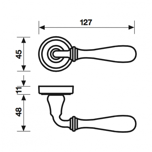 Drgreb - Bruneret messing med lak / Elfenben - Valli&Valli - Model H1004 Antares