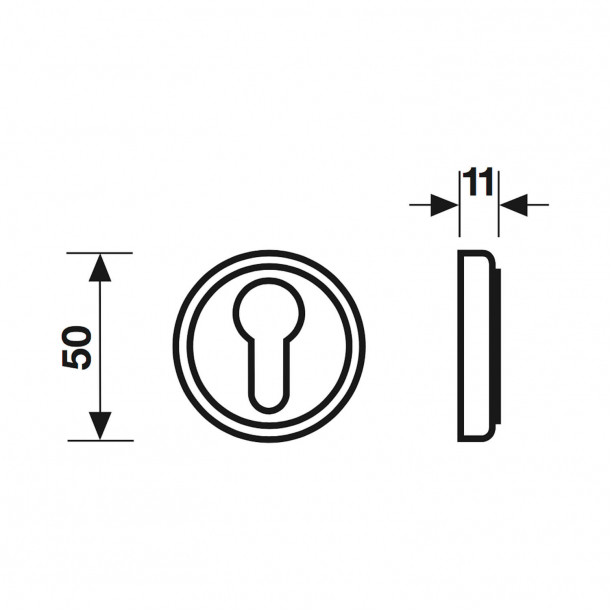 Cylinder Ring - Euro Profile lock - with cover - Brass (50mm)