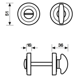 Privacy lock - Chrome/Satin chrome - K1735 - Valli&Valli