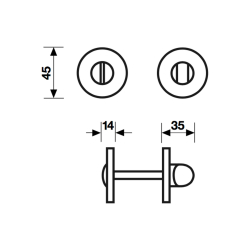 Privacy lock - K 1704 R - Brass