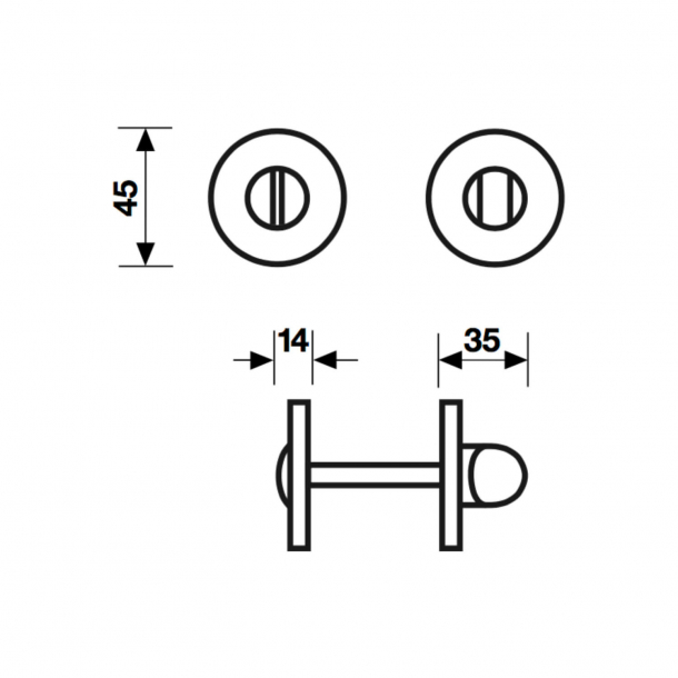 Privacy lock - K 1704 R - Brass
