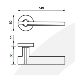 Design door handle - Interior - Duemiladiciotto H378 - Light Black