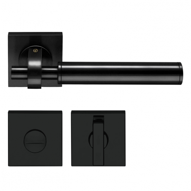 Design door handle - Fusital H377 - Bathroom privacy lock - Satin Black