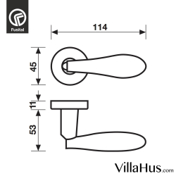 Design door handle H317, Satin chrome