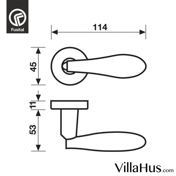Design door handle H317, Satin chrome