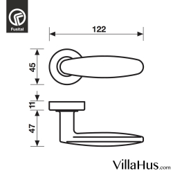 Design door handle H326, Brass
