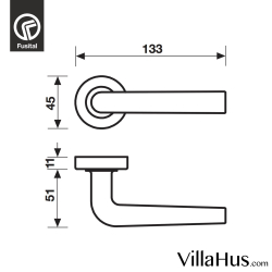 Design door handle H327, Satin Chrome