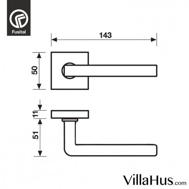 Fusital Design drrhandtag H361 - Krom