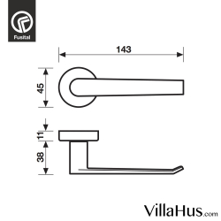 Design door handle H362, Chrome