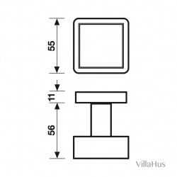 Trknopf - Chrom - 55x55 mm - Modell K1056