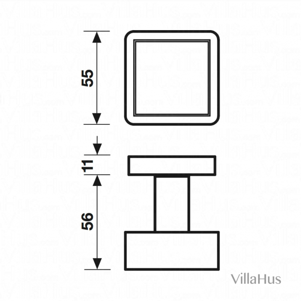 Trknopf - Chrom - 55x55 mm - Modell K1056