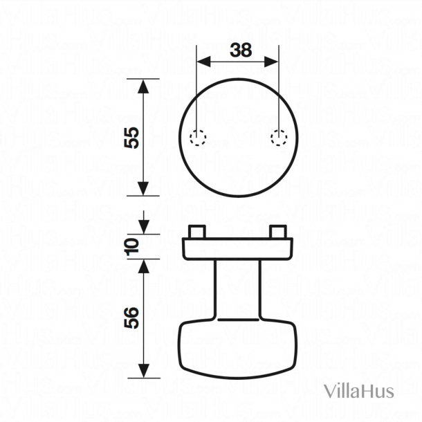 Klamka Ga&#322;ka, Chrom Satyna, 55 mm Model K1730 - cc38